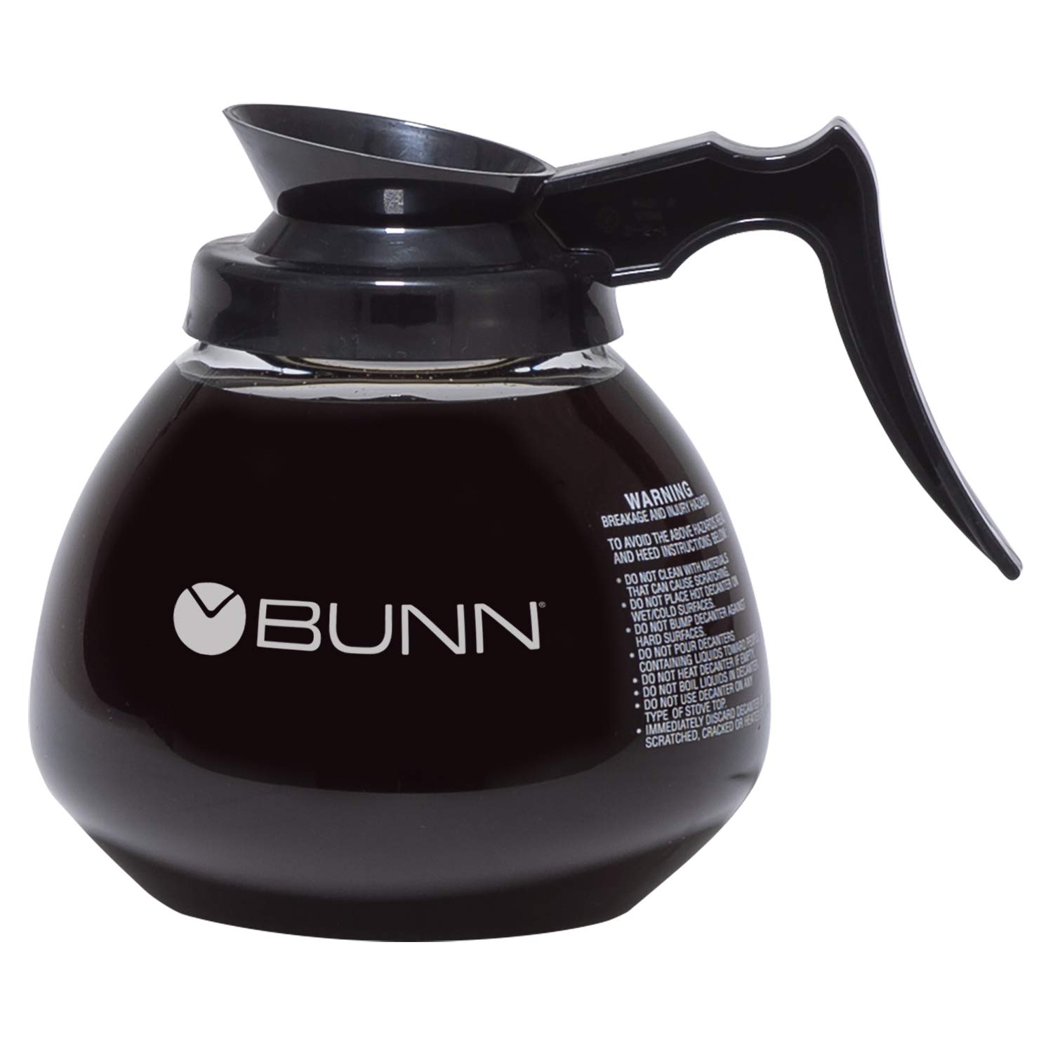 BUNN Glass Commercial 12-Cup Coffee Decanter, Clear/Black
