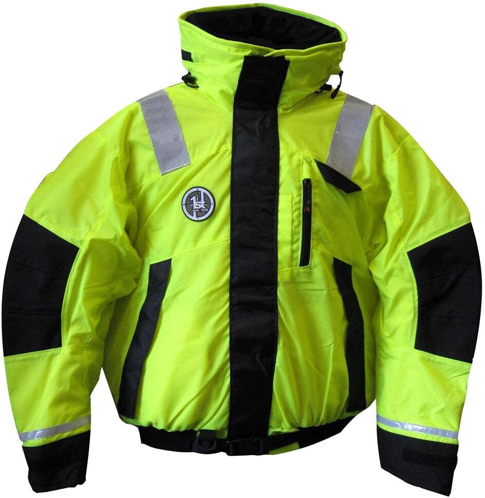 First Watch AB-1100 Flotation Bomber Jacket - Hi-Vis Yellow/Black - XL