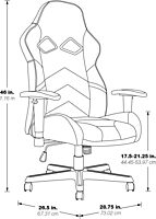 OSP Home Furnishings Vapor Ergonomic Adjustable High Back Faux Leather Gaming Chair with Coil Spring Seat and Integrated