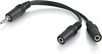 C2G 6in 3.5mm Y-Cable - 3.5mm (1) to 3.5mm (2) - M/F - Converts a 3.5mm jack to dual 3.5mm jacks