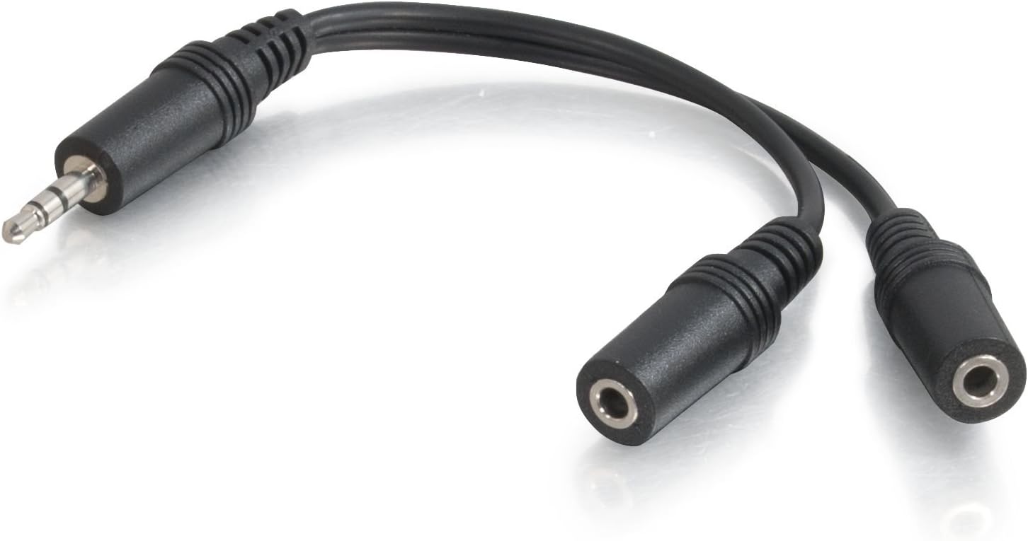 C2G 6in 3.5mm Y-Cable - 3.5mm (1) to 3.5mm (2) - M/F - Converts a 3.5mm jack to dual 3.5mm jacks
