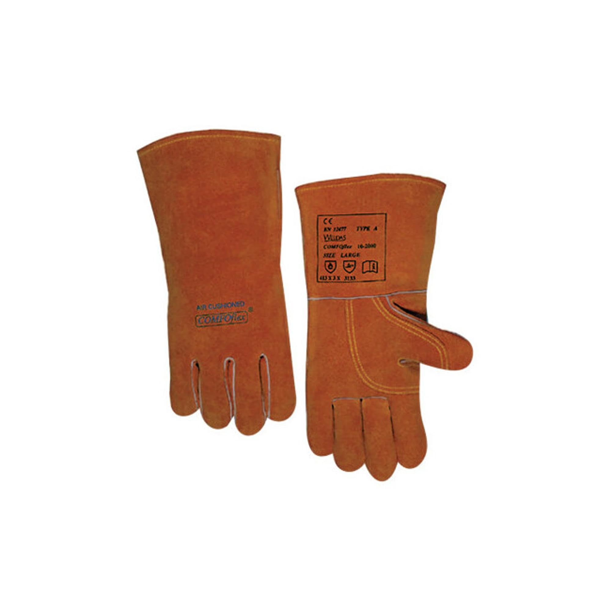 Best Welds Premium Leather Welding Gloves, Split Cowhide, Large, Buck Tan
