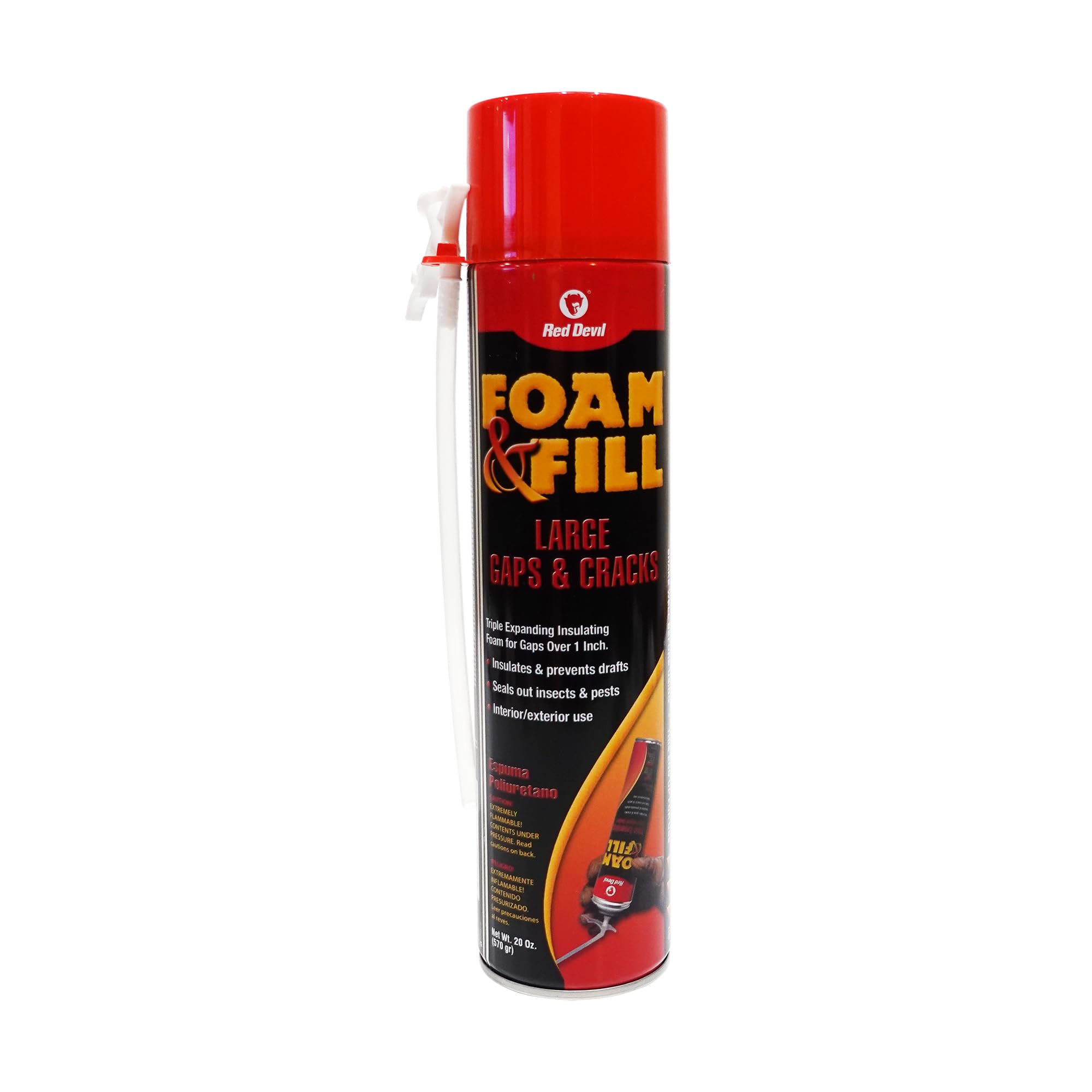 Red Devil 0912 Spray Foam, Fill Large Gaps, Cracks Expanding Insulation Polyurethane Sealant, 20 oz., Off-White