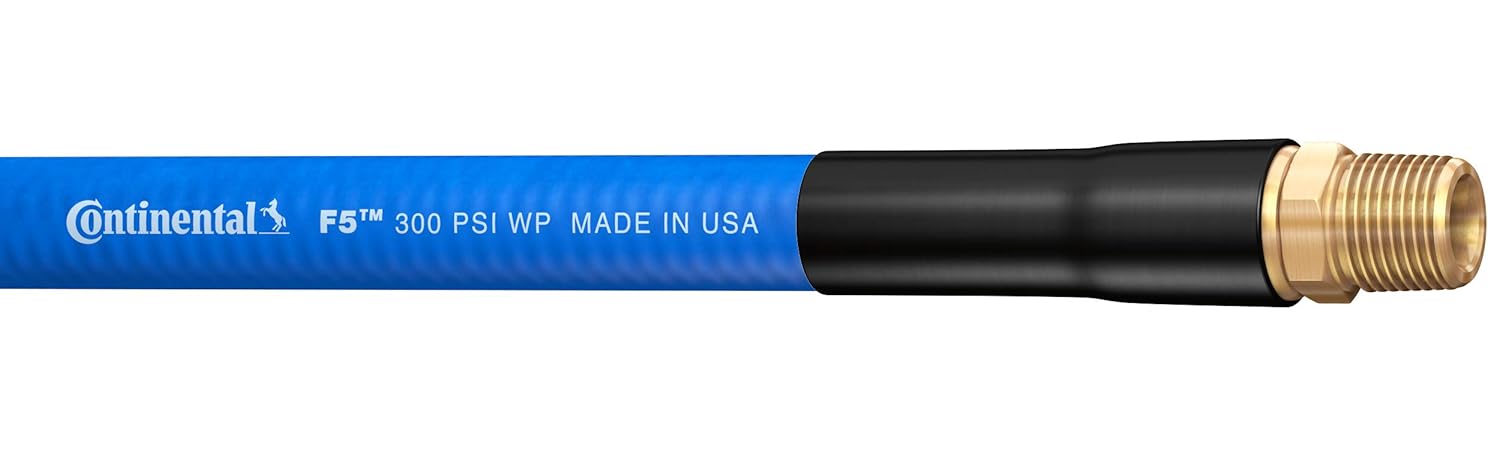 Continental F5 Blue Thermoplastic Air Hose, 1/4" ID x 25' Length Reel, 300 PSI Max Working Pressure