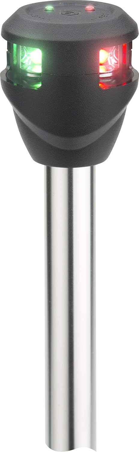 Attwood Bi-Color Lightarmor LED Navigation - Pole Light Red-Green - 10" - Boat Bi-Color Lightarmor LED Navigation
