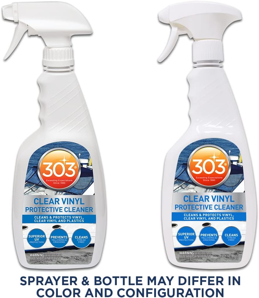 303 Products Marine Clear Protective Cleaner - Cleans and Protects Vinyl and Plastics, Provides Superior UV Protection