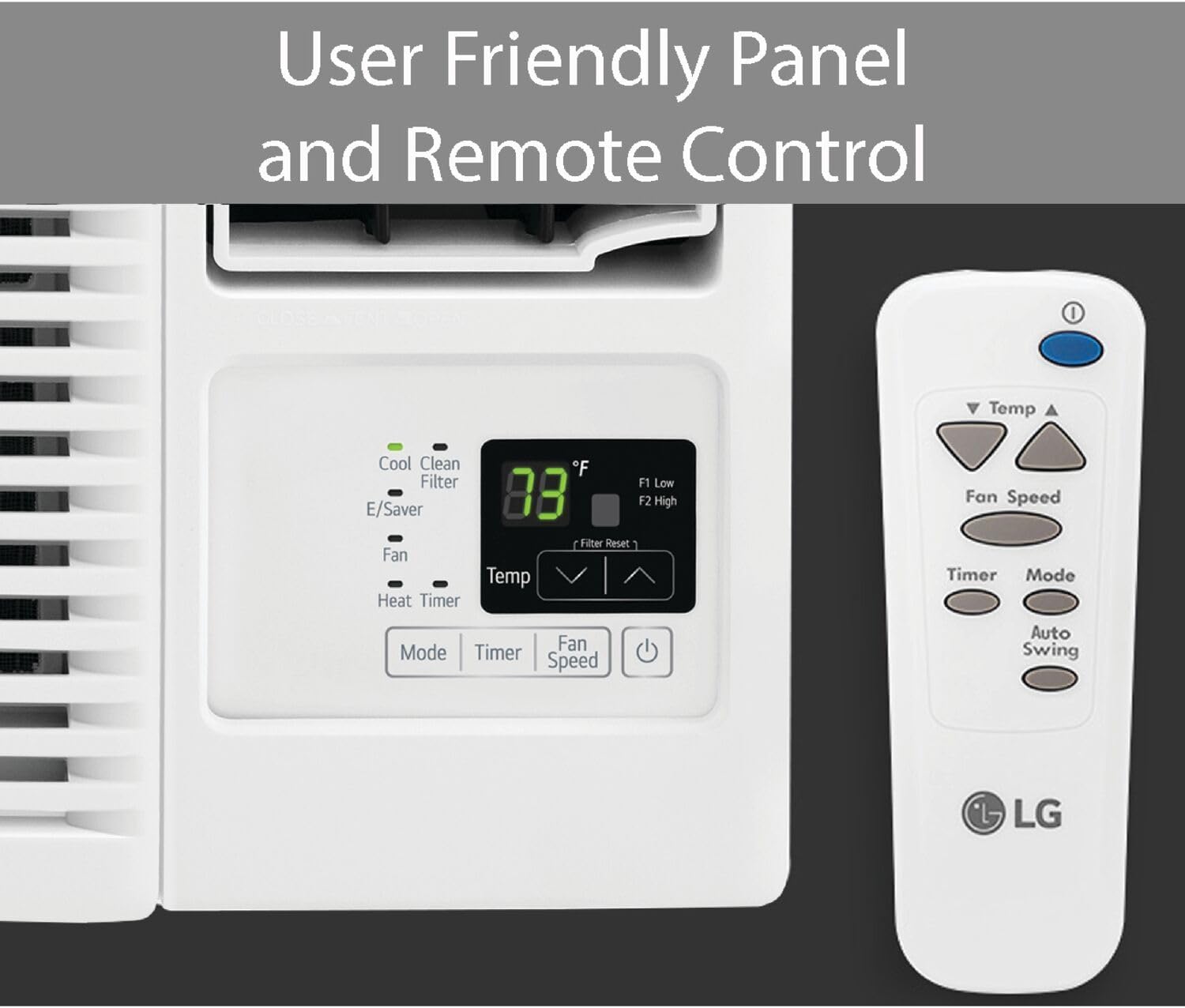 LG Window Air Conditioner with Supplemental Heat, Electronic Controls with Remote