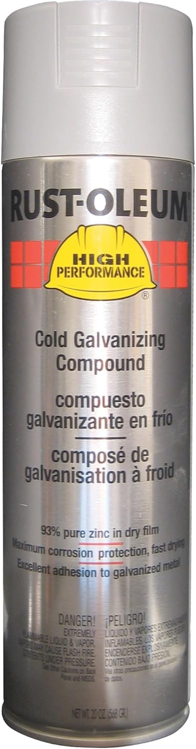 Rust-Oleum Hard Hat High Performance V2100 System Rust Preventive Cold Galvanizing Compound, 20 Oz, Gray, Case Of 6 Cans