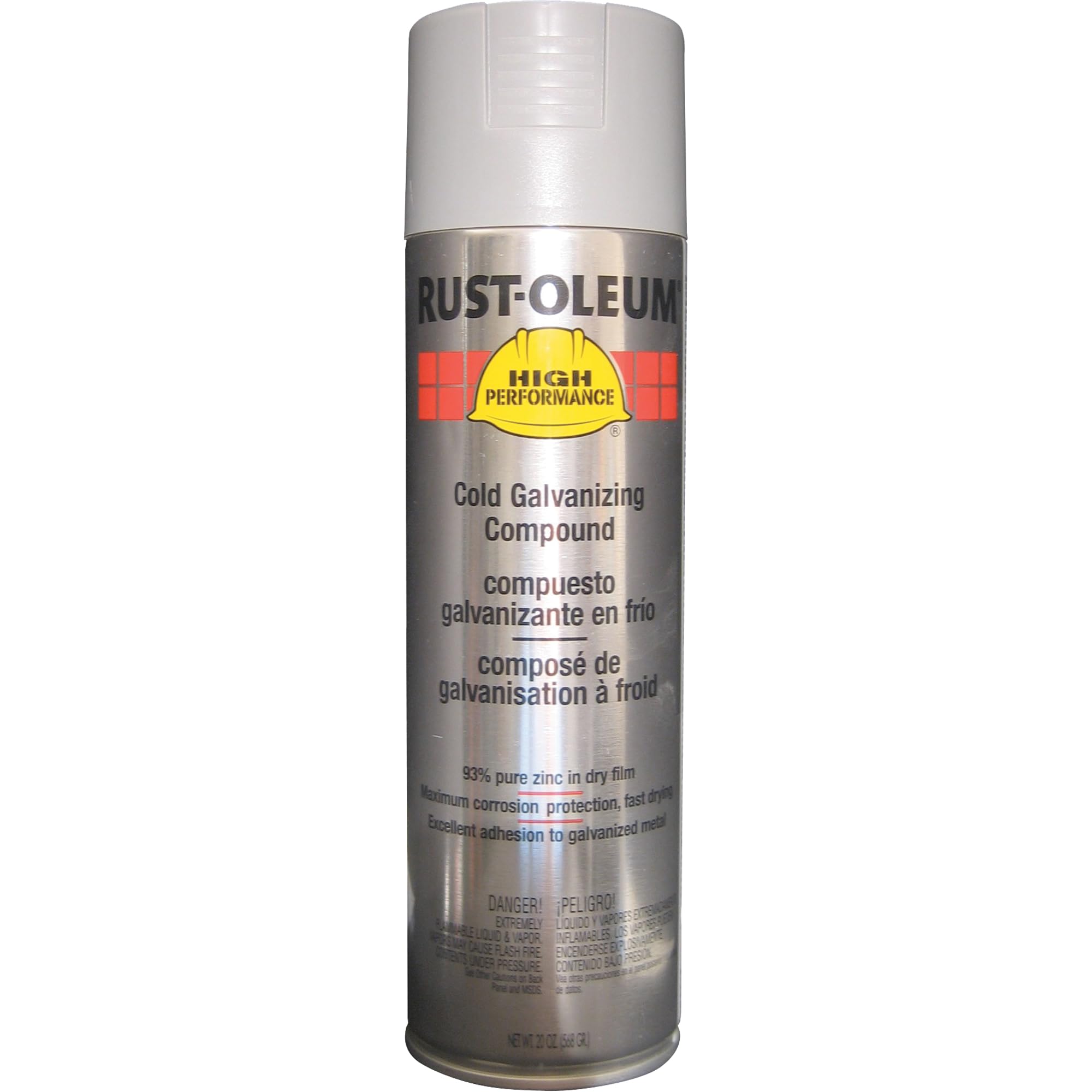 Rust-Oleum Hard Hat High Performance V2100 System Rust Preventive Cold Galvanizing Compound, 20 Oz, Gray, Case Of 6 Cans