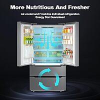 SMETA Refrigerador Puerta francesa con máquina de hielo, 36 pulgadas SMETA Refrigerador Puerta francesa con máquina de hielo, 36 pulgadas