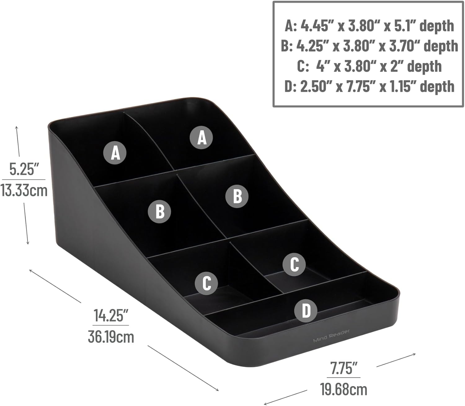 MIND READER 7-Compartment Countertop Condiment Organizer