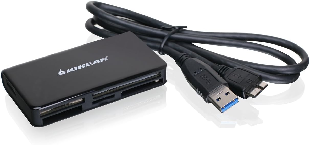 IOGEAR USB 3.0 Compact Flash Memory Card Reader - Rate Up To 5Gbps - Read 5 Cards Simultaneously