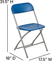 Flash Furniture Hercules Series Commercial-Grade Plastic Folding Chair - 650LB Weight Capacity