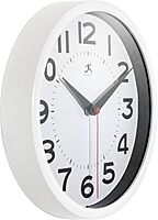 Infinity Instruments Metro Wall Clock, 9" Diameter, White Case, 1 Aa (Sold Separately)