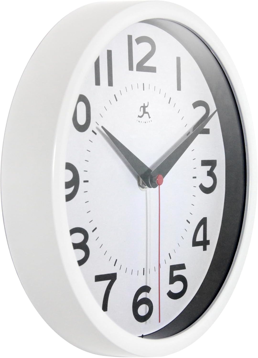 Infinity Instruments Metro Wall Clock, 9" Diameter, White Case, 1 Aa (Sold Separately)