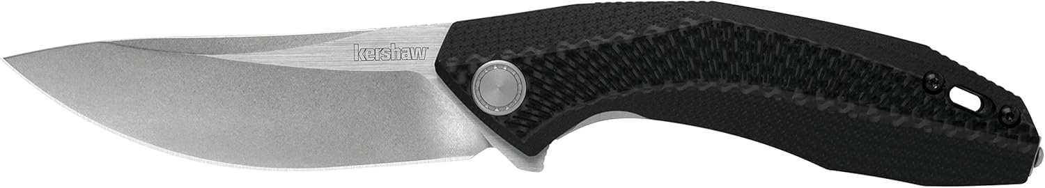 Kershaw Tumbler Folding Pocket Knife, 3.25 Inch Blade with Manual Open, Sub-Frame Lock (4038), Black
