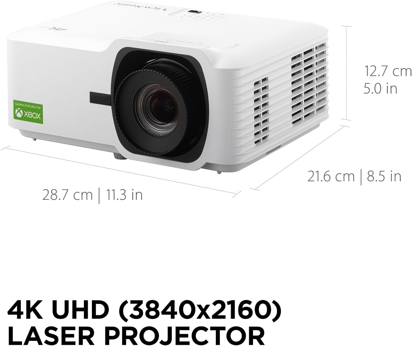 ViewSonic LX700-4K UHD 3500 Lumens Laser Projector Designed for Xbox with 4.2ms Response Time, 240Hz Refresh Rate