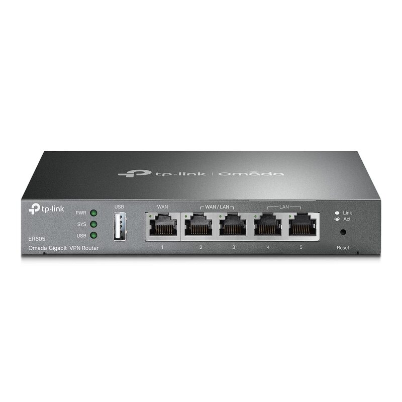 TP-Link ER605 V2 Wired Gigabit VPN Router, Up to 3 WAN Ethernet Ports + 1 USB WAN, SPI Firewall SMB Router