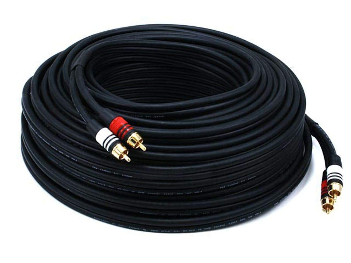 Monoprice Premium Two-Channel RCA Audio Cable - 2 RCA Plug to 2 RCA Plug, 22AWG RG-59