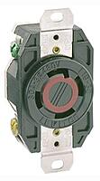 Leviton 30 Amp, 480 Volt-3PY, Flush Mounting Locking Receptacle, Industrial Grade, Grounding, V-0-MAX, 2730, Black