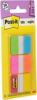 Post-it Tabs, 1 in Solid, Aqua, Yellow, Pink, Red, Green, Orange, 6/Color, 36/Dispenser (686-ALOPRYT) 0.4" x 2.8"