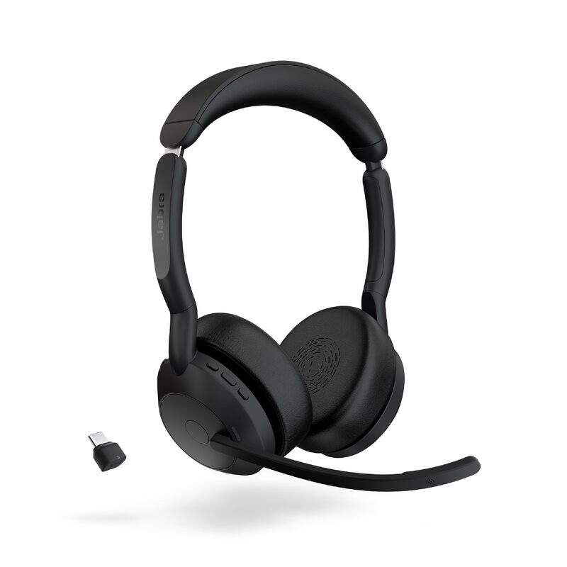 Jabra Evolve2 55 Stereo Wireless Headset - AirComfort, Noise-Cancelling Mics & Active Noise Cancellation