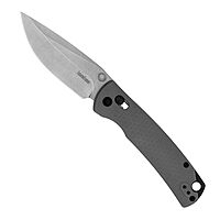 Kershaw Sequence Pocket Knife, Gray Design, 3.32 Inch Stainless Steel Drop Point Blade, EDC with Manual Opening