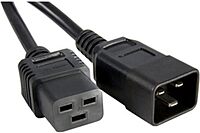 Unirise Standard Power Cord - 3 Ft - Iec 60320 C19 - Iec 60320 C20 250 V Ac - 20 A - Black