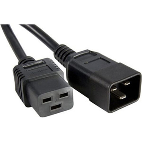Unirise Standard Power Cord - 3 Ft - Iec 60320 C19 - Iec 60320 C20 250 V Ac - 20 A - Black