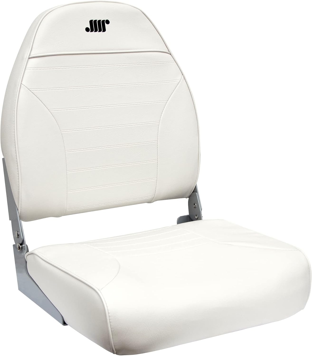 Wise Mid-Back Fishing Boat Seat with Logo White