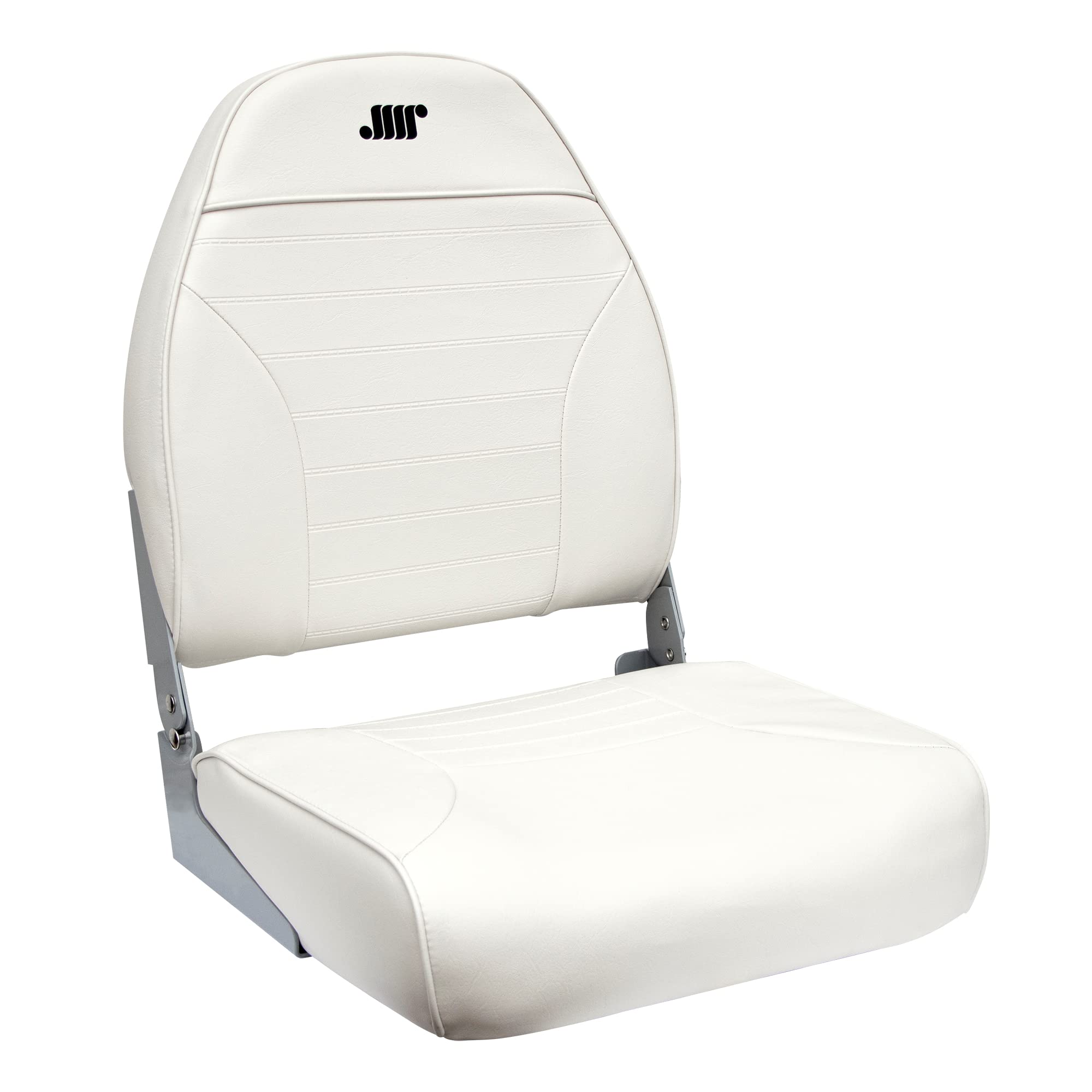 Wise Mid-Back Fishing Boat Seat with Logo White