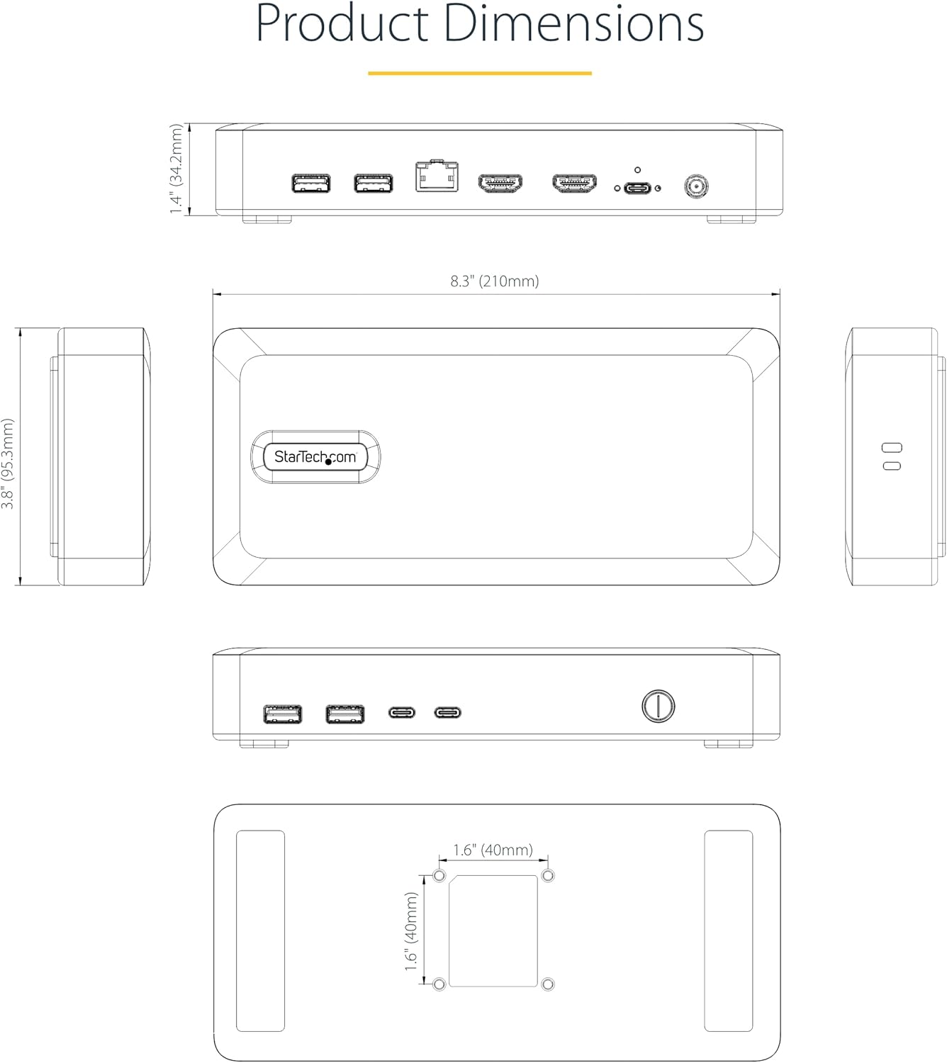StarTech.com USB-C Docking Station (10-in-1, USB4), Up to 100W Charging for Laptop, 40Gbps Data Transfer, 2.5Gb Ethernet