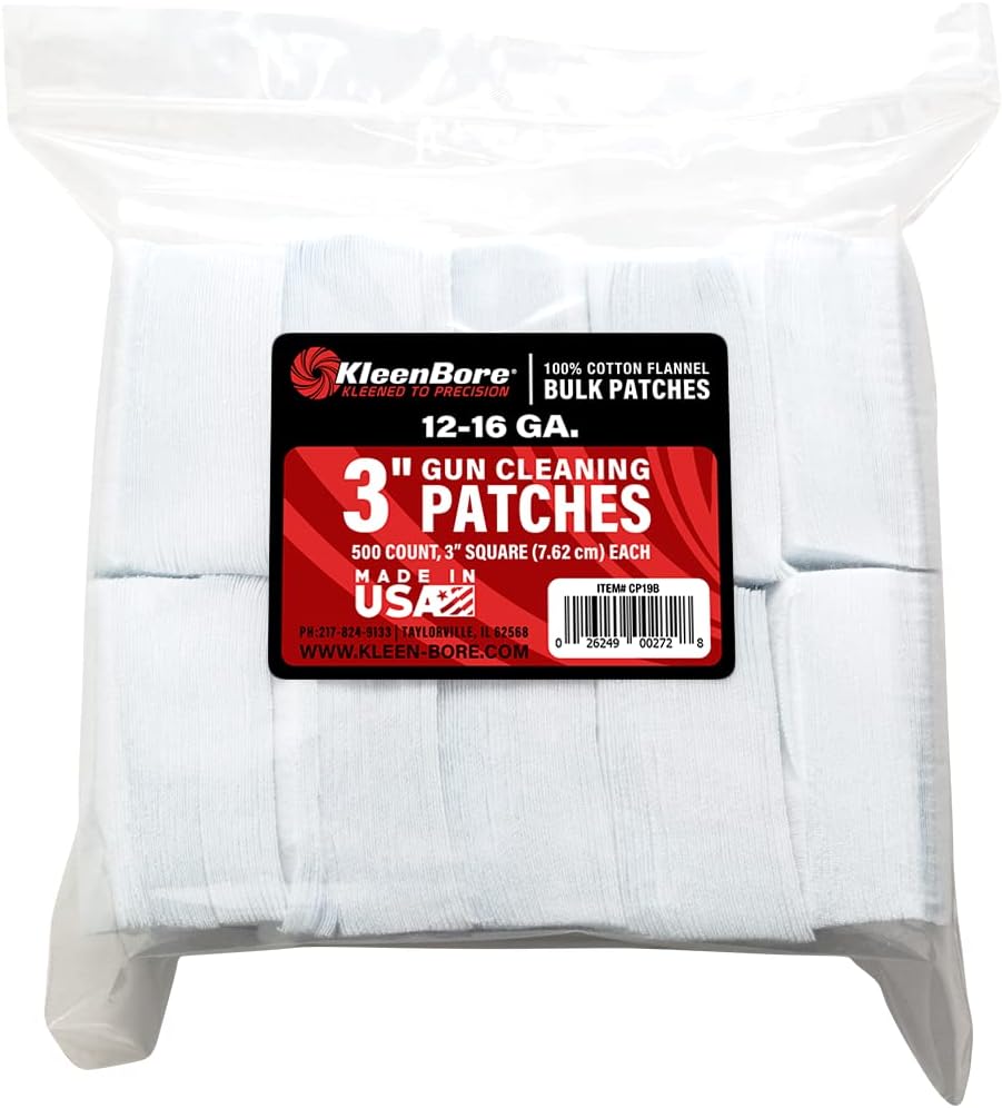 KleenBore 3” 12-16 Gauge Cleaning Patches (500PK)