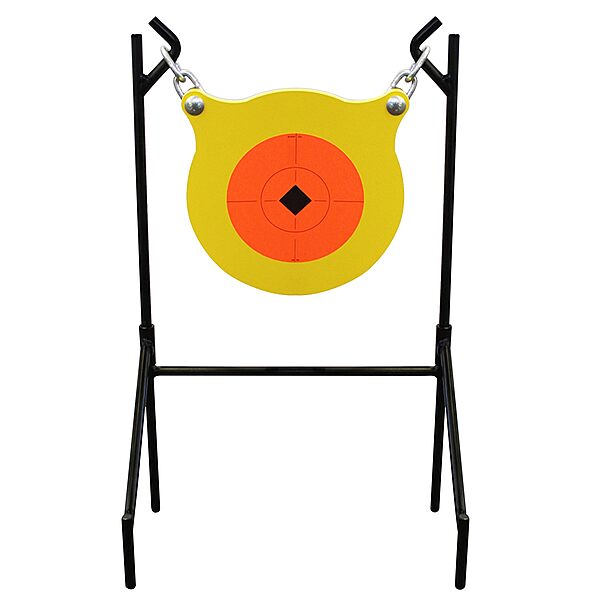 Birchwood Casey World of Targets Boomslang AR500 Steel Durable 0.5" Thick 9.5" Diameter Shooting Gong Target with Stand & Hanging Hardware