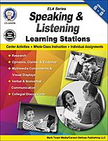 Mark Twain Speaking and Listening Learning Stations Workbook, Social Emotional Learning for Grades 6-8, Center Activities