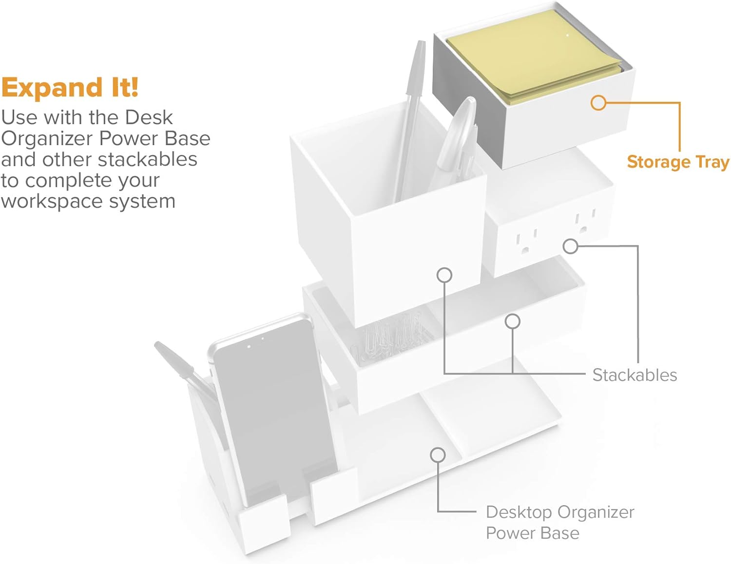 Bostitch Office Konnect Stackable Desk Organizer Accessories