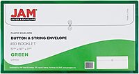 JAM PAPER Plastic Envelopes with Button & String Tie Closure - 12 Pack