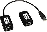 Tripp Lite 1-Port USB over Cat5 / Cat6 Extender, Transmitter and Receiver, up to 150-ft.(B202-150),Black