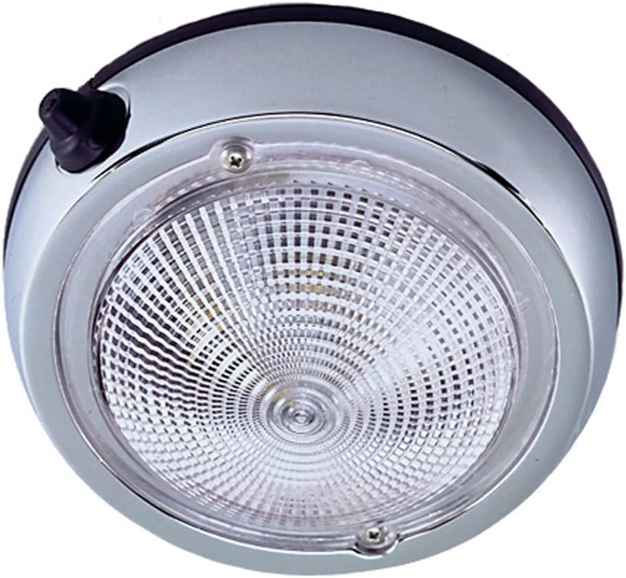 Perko Surface Mount Dome Light - 3 3/4" O.D. (3" Lens) - Chrome Plated
