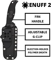 SPYDERCO Enuff 2 Fixed Blade Knife with FRN Handle and Polymer Sheath