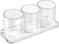 Azar Displays Acrylic Deluxe 3-Cup Holder, 3inH x 7inW x 2-1/2inD, Clear