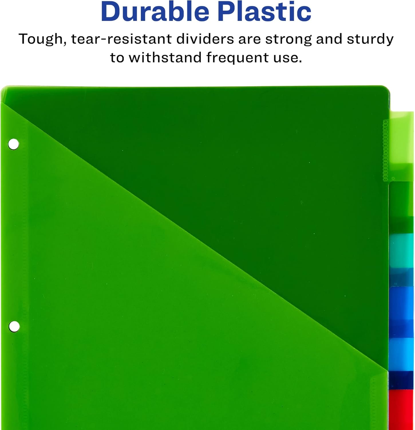 AVERY Dividers for 3-Ring Binders, Big Tab Insertable Two-Pocket Plastic Dividers, Multicolor