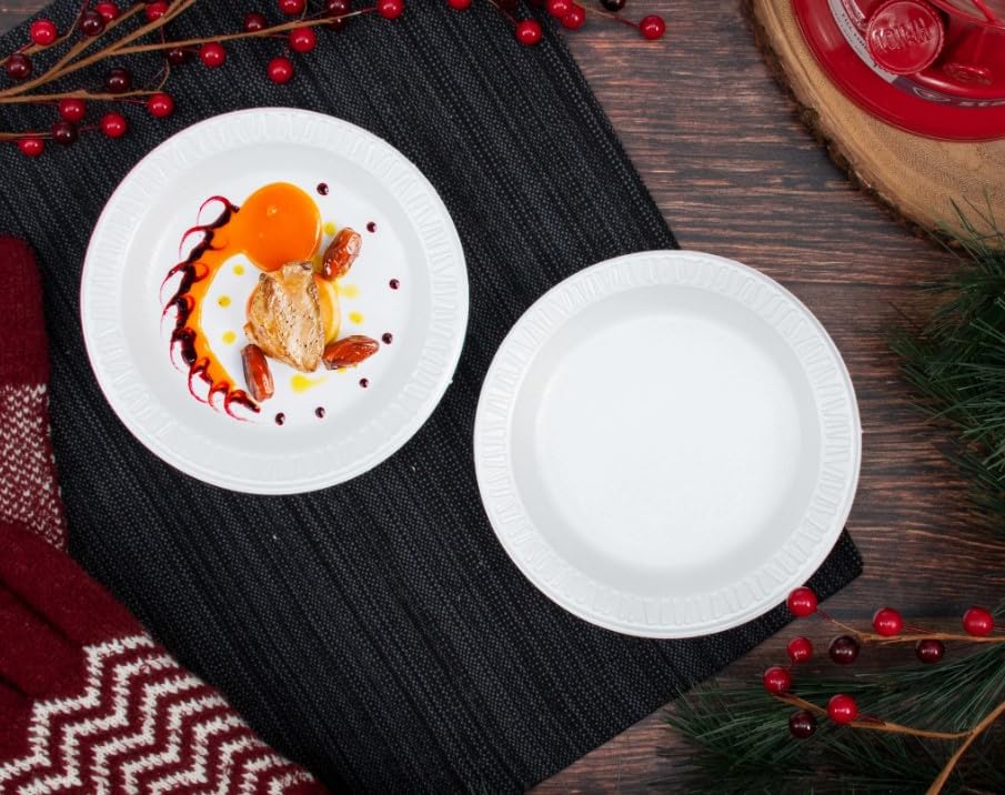 Dart Concorde 6 in White Foam Plates, Unlaminated - 1000/Case