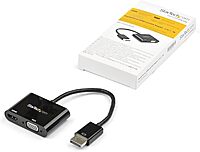 StarTech.com DisplayPort to HDMI VGA Adapter - DP 1.2 HBR2 to HDMI 2.0 (4K 60Hz) or VGA 1080p Converter Dongle - DP to HDMI or VGA Monitor Adapter - Digital Video Display Adapter (DP2VGAHD20)