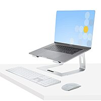StarTech.com Laptop Stand for Desk, Supports 5kg/11lb, Aluminum, Silver, Ergonomic Laptop Riser, Portable Laptop Holder, Computer Stand for MacBook Air/Pro, Dell XPS, Lenovo (Laptop-Stand-Silver)