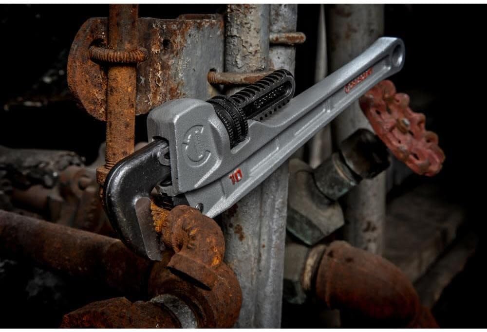 Crescent 10" Aluminum Slim Jaw Pipe Wrench - MRO & Plumbing Wrench with Slim Jaw Design - Premium Hand Tool - 10"- CAPW10S