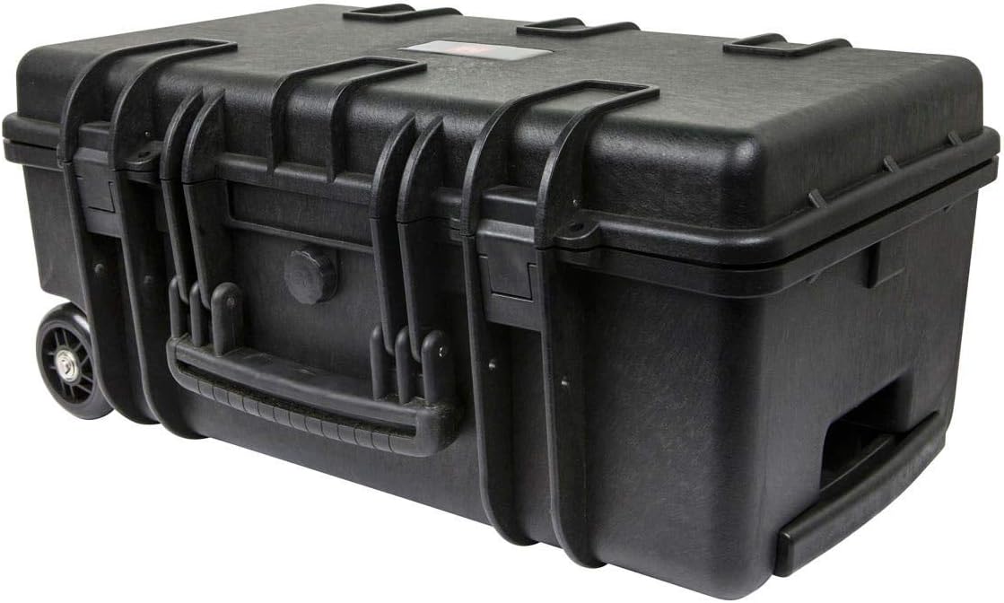 Monoprice Weatherproof Hard Case - 22 x 14 x 10 Inches, With Wheels and Customizable Foam, Shockproof, IP67