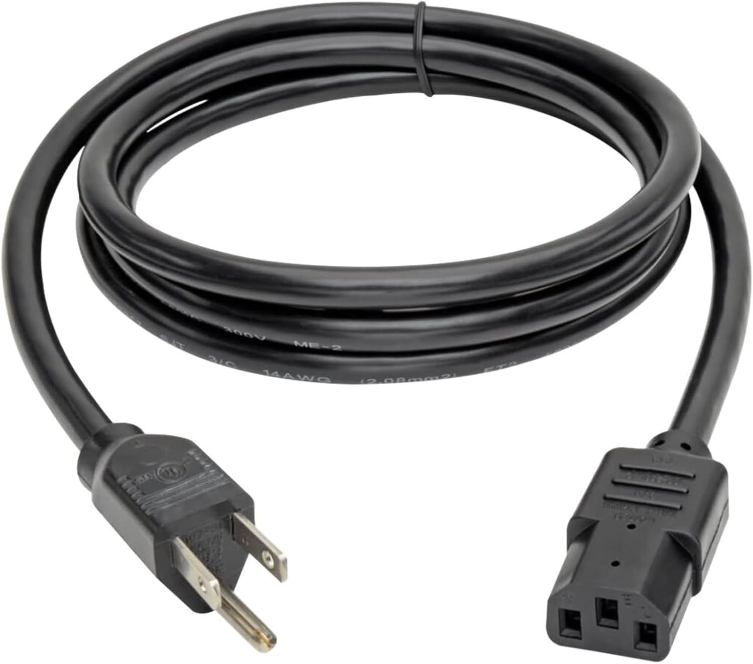 Tripp Lite Heavy-Duty Computer Power Cord, 15A, 14 AWG (NEMA 5-15P to IEC-320-C13)
