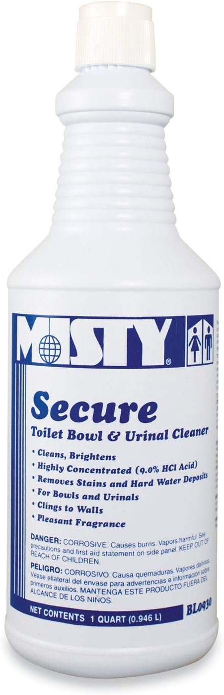 Misty R93012CT Secure Hydrochloric Acid Bowl Cleaner Mint Scent 32oz Bottle 12/Carton