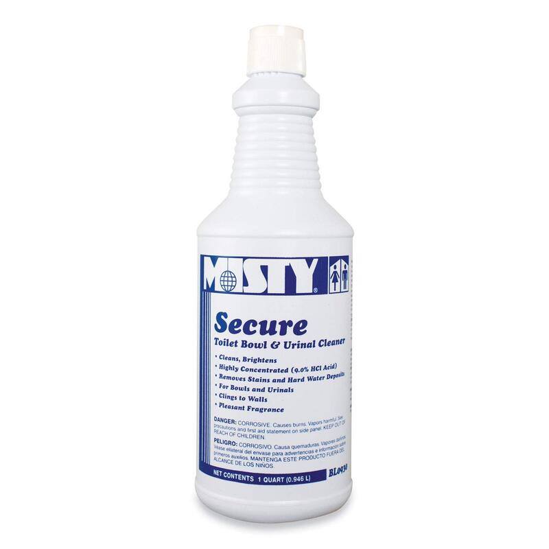 Misty R93012CT Secure Hydrochloric Acid Bowl Cleaner Mint Scent 32oz Bottle 12/Carton